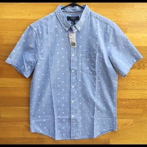 Forever 21 Mens Blue/White Button Up Shirt, Size M
